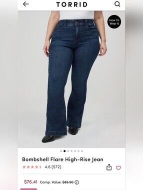 Torrid Dark Blue High-Rise Bombshell Flare Jeans